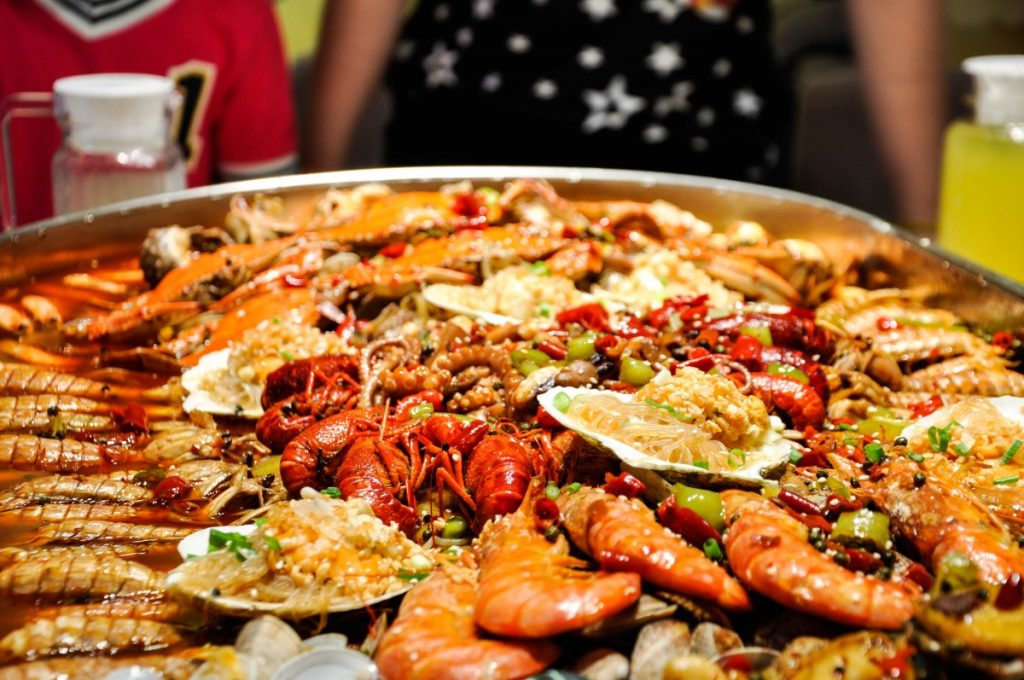 serve Spanish Paella for an inexpensive food to serve at a wedding reception